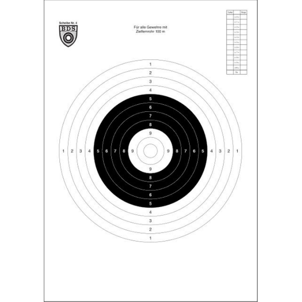 BDS 100 m target for rifles with telescopic sights