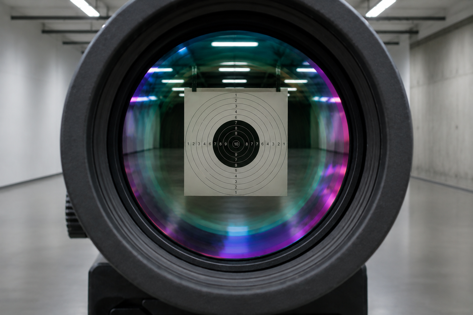View through the lens down the range