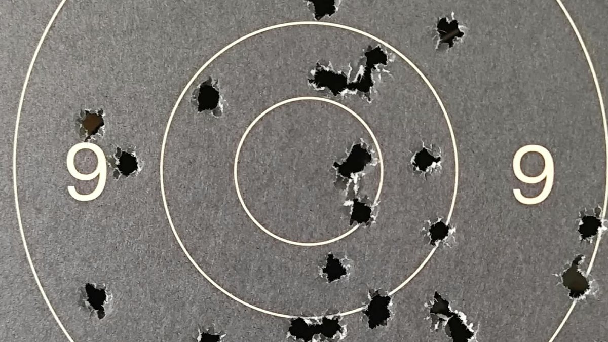 Photo of a shot target with numerous hits – this is the kind of image AprèsShot scores.